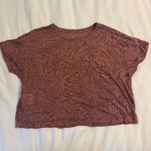 Lululemon Cates Tee Rose Pink Cropped Crewneck Shirt